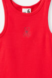 Fitted Essential Racer Back Tank, VARSITY RED/BEAR - example image 3