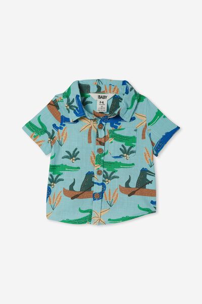 Camisas - Leonard Button Down Shirt, HEAVEN BLUE/CRAZY CROCODILES