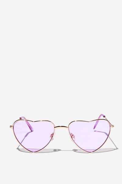 Kids Hayley Heart Metal Sunglasses, LILAC DROP