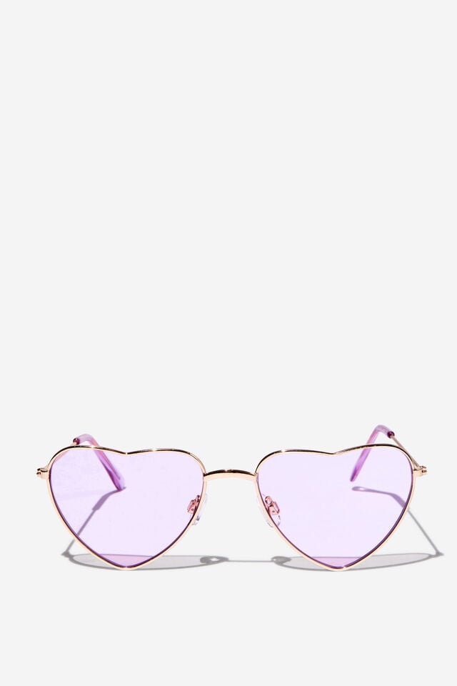 Kids Hayley Heart Metal Sunglasses, LILAC DROP