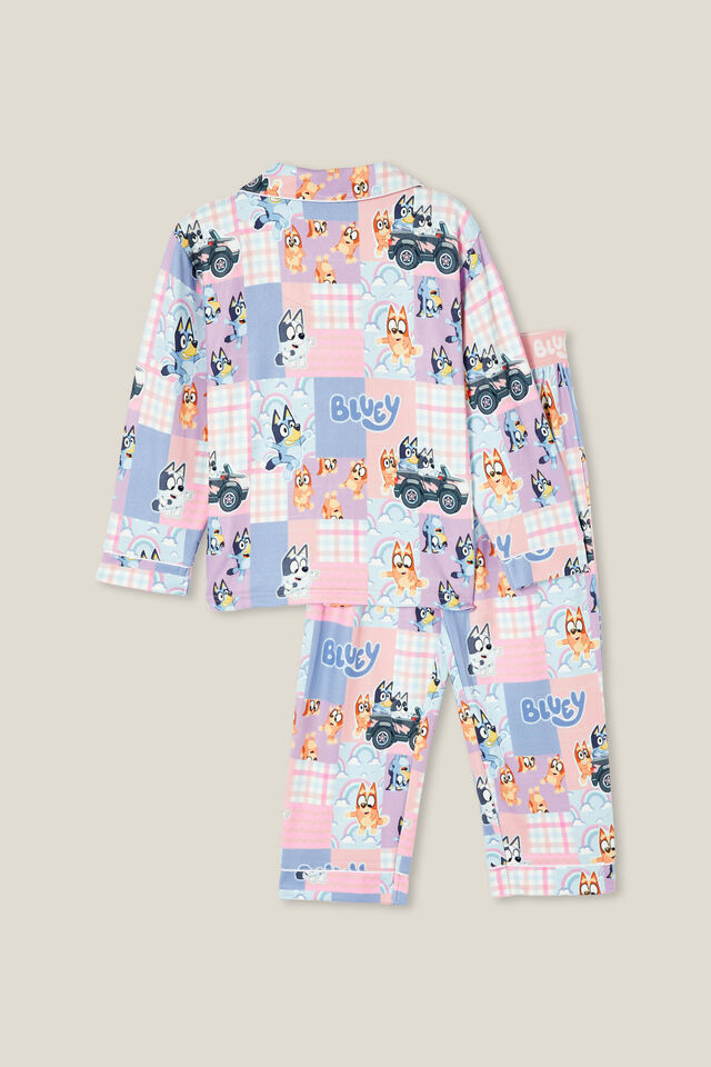 Laila Long Sleeve Pyjama Set Licensed, LCN BLU ZEPHYR/BLUEY PATCHWORK