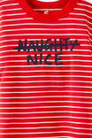 Essentials Graphic Short Sleeve Tee, VARSITY RED/VANILLA STRIPE NAUGTHY AND NICE - example image 2