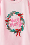 Essential Short Sleeve Graphic Tee, BALLET PINK/VERY MERRY - example image 3