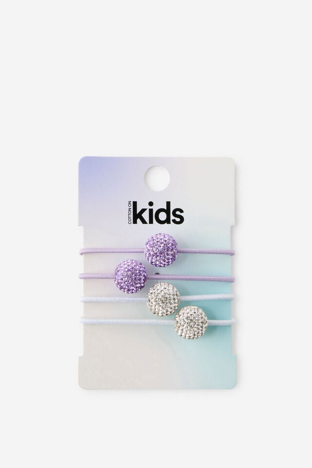 Kids Multi Pack Hair Ties, VINTAGE LILAC/SPARKLES