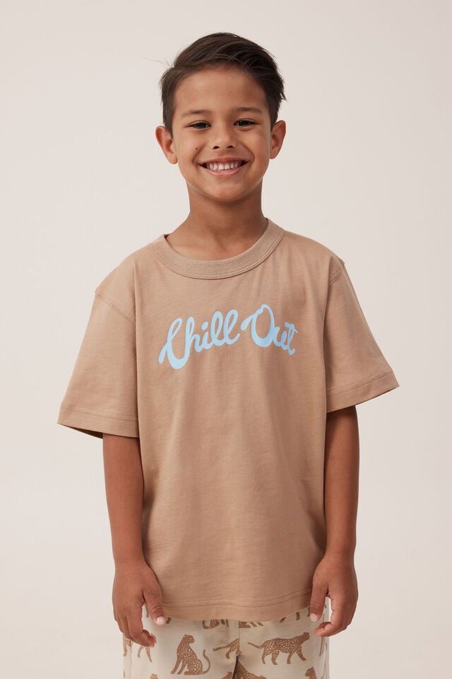 Jonny Short Sleeve Print Tee, TAUPY BROWN/CHILL OUT CHEETAH