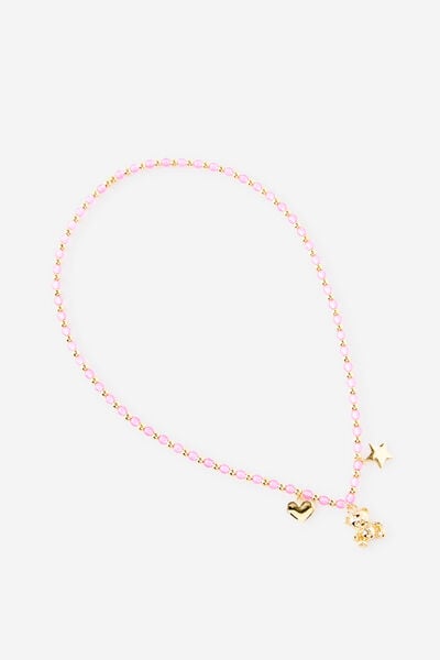 Kids Beaded Necklace, GOLDY CHARMS/BEADED