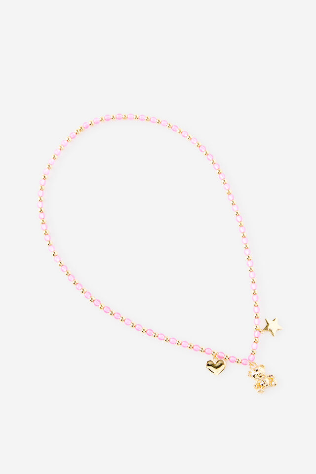Kids Beaded Necklace, GOLDY CHARMS/BEADED