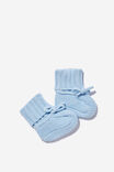 Organic Knit Booties, WHITE WATER BLUE - alternate image 1