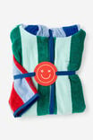 Kids Zip Thru Hooded Towel, SEAGLASS/CONTRAST STRIPES - example image 4