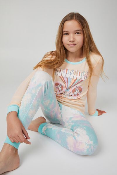 Natalia Long Sleeve Pyjama Set Licensed, LCN PER WOODSTOCK/PEACH TANG