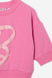 Barbie Alma Drop Shoulder Sweater, LCN MAT PINK GERBERA/BARBIE GLITTER B - alternate image 2