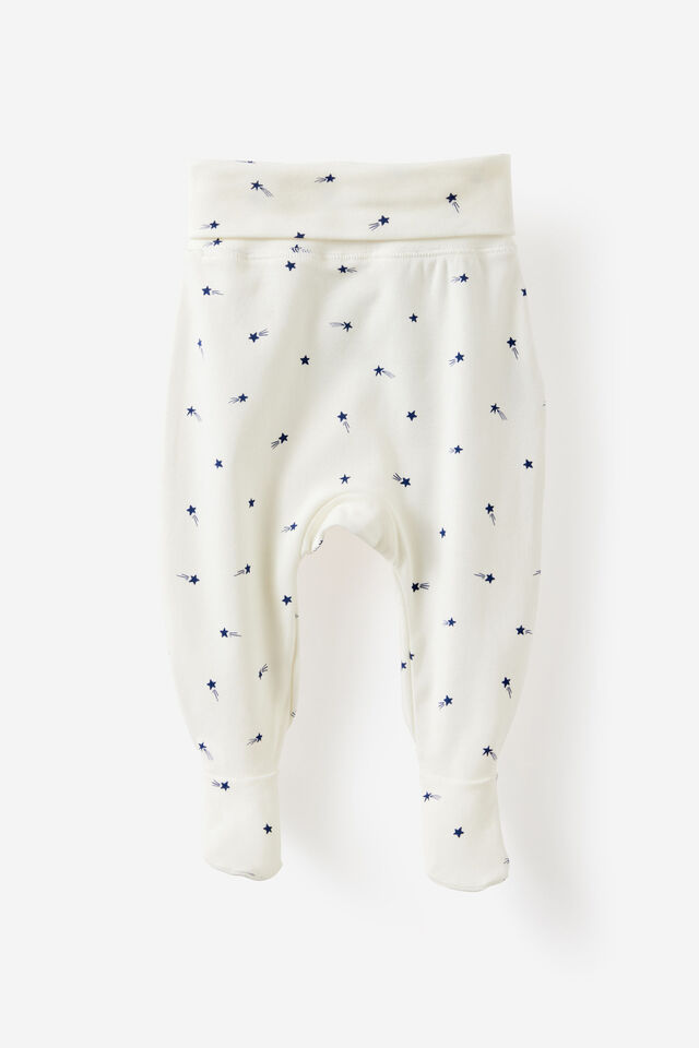Organic Foldover Waist Legging, MILK/SHOOTING STARS