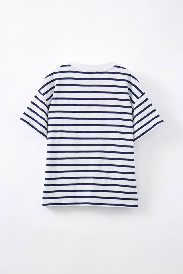 Livvy Lux Short Sleeve Tee, WHITE IN THE NAVY STRIPE/HEART