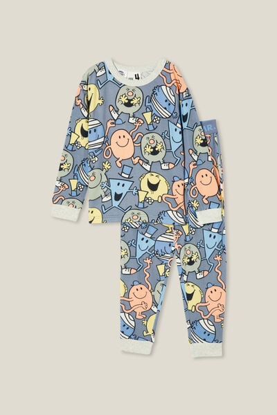 Chuck Long Sleeve Pyjama Set Licensed, LCN MEN STEEL/MR.MEN PARTY