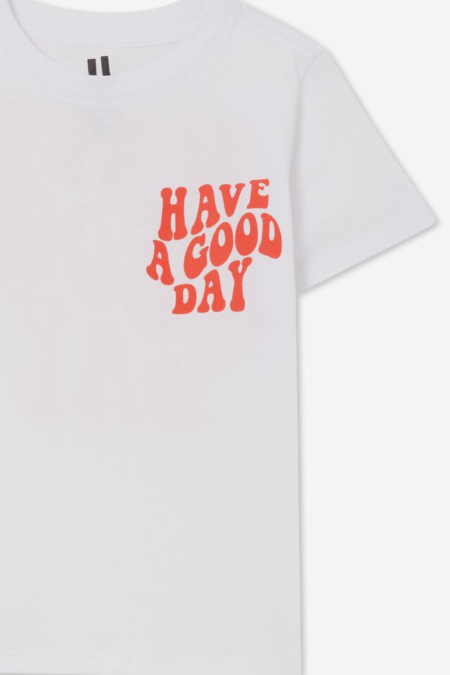 Max Skater Short Sleeve Tee, WHITE / HAVE A GOOD DAY