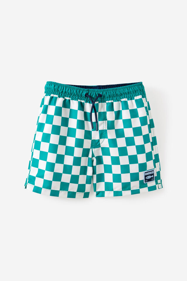 Bailey Board Short, ENGLISH IVY/VANILLA CHECKERBOARD