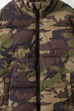 Arlo Padded Jacket, KAHKI GREEN CAMO/ VELVET CHERRY - example image 2