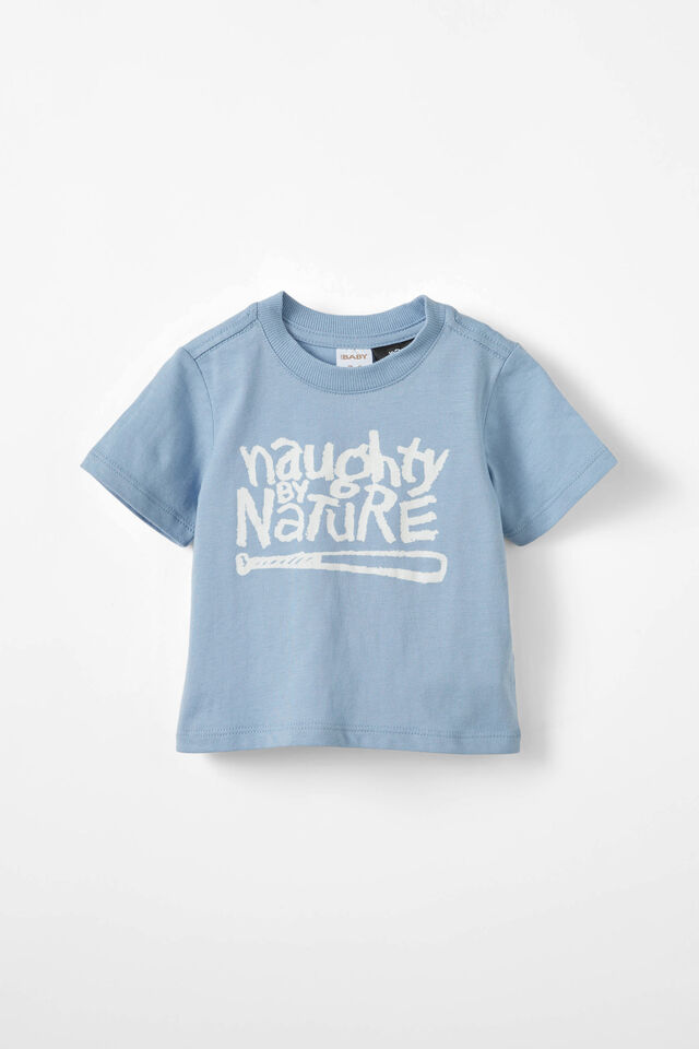 Jamie Short Sleeve Graphic Print Tee - License, LCN NBN DUSTY BLUE/NAUGHTY BY NATURE