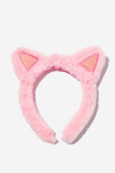 Kids Novelty Headband, BLUSH PINK/GLITTER CAT EARS