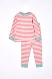 Ava Long Sleeve Pyjama Set, MARIAN STRIPE BLUSH PINK/ ORANGE CORAL - alternate image 1