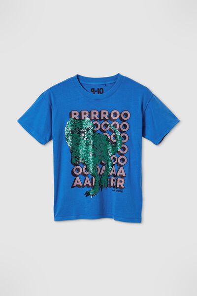 Camiseta - Stevie Short Sleeve Embellished Tee, BLUE BELL /DINO SEQUIN