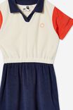 Polly Short Sleeve Dress, INDIGO/RED ORANGE/DARK VANILLA - alternate image 2