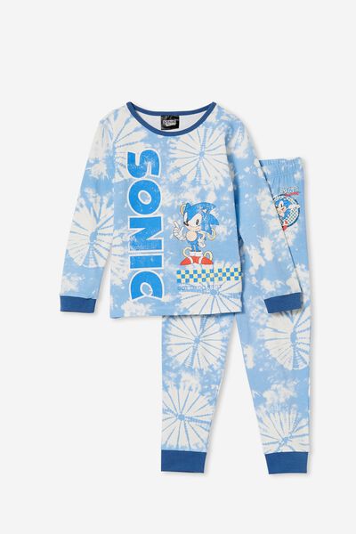 Orlando Long Sleeve Pyjama Set Licensed, LCN SONIC DUSK BLUE/SONIC THE HEDGEHOG