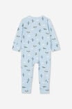 Macacão - The Long Sleeve Zip Footless Romper, FROSTY BLUE/FLY WITH ME - vista alternativa 3