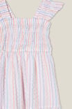 Jeanie Flutter Sleeve Dress, RAINBOW STRIPE - alternate image 2