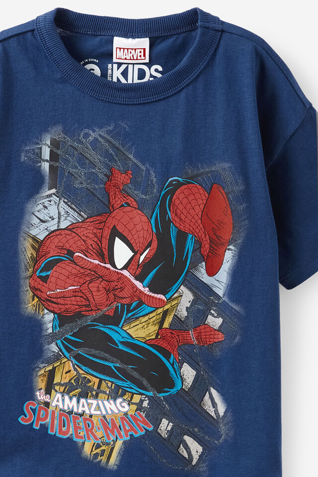 Spiderman Marvel Drop Shoulder Short Sleeve Tee, LCN MAR DEEP DIVE/SPIDERMAN VINTAGE