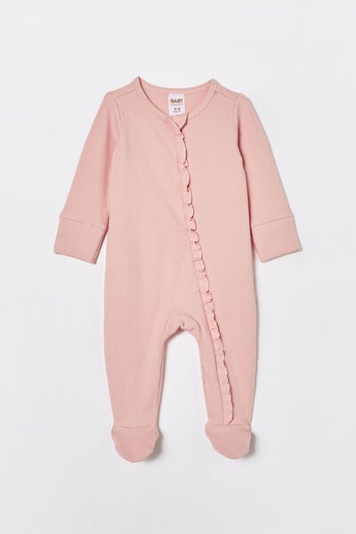 Macacão - Organic Pointelle Zip Romper, ZEPHYR