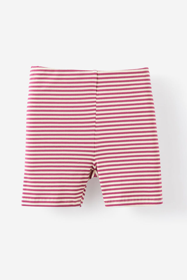Essential Bike Short, BERRY JAM/STRIPES