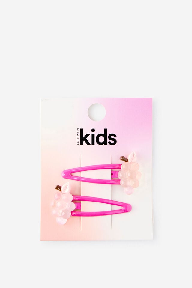 Kids Multi Pack Snap Hair Clips, POPPING PINK/GRAPES