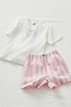 Kelly Short Sleeve Pyjama Set, VANILLA/HEART PJ STRIPE - alternate image 2