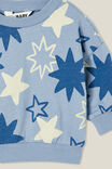 Alma Drop Shoulder Sweater, DUSTY BLUE/SKETCHY STARS - alternate image 2