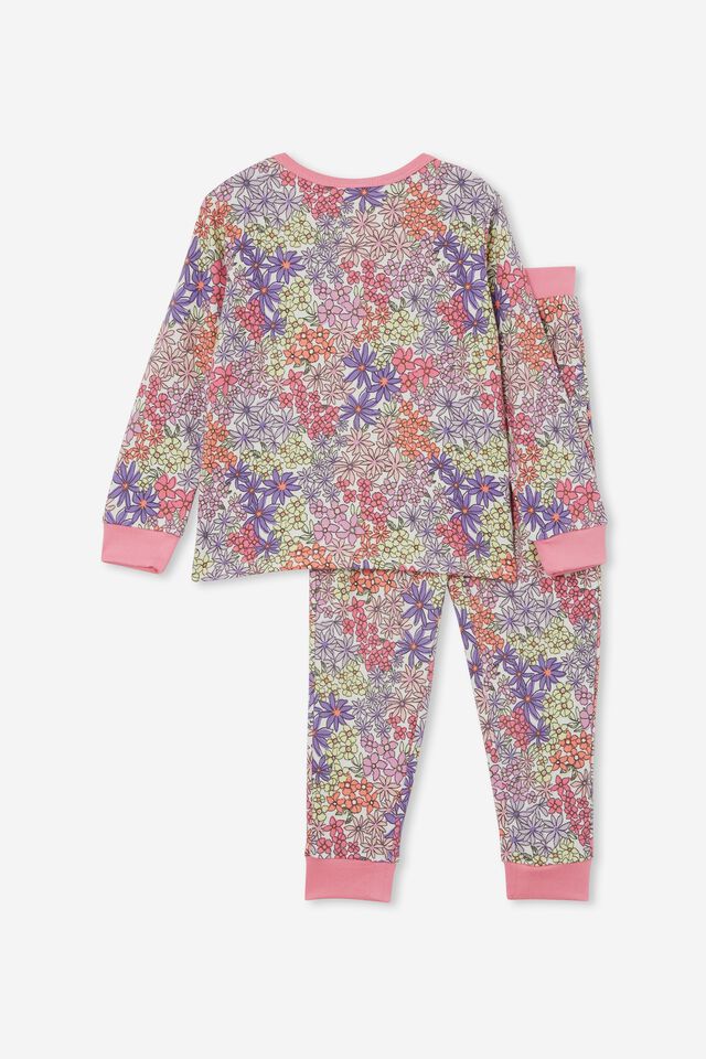 Cady Super Soft Long Sleeve Pyjama Set, VANILLA/ITTY BITTY FLORAL