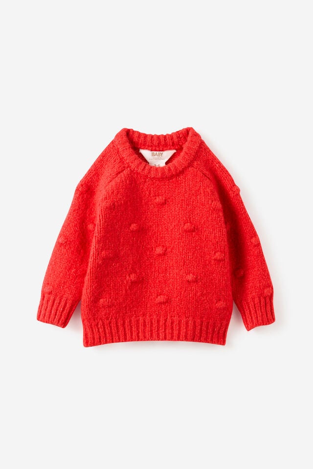 Baby Organic Blend Knit Sweater, VARSITY RED MARLE