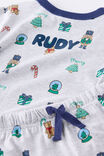 Dreamdrift Short Slv Pj Set Pers, GREY MARLE/MERRY GLOW - example image 1