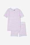 Talia Short Sleeve Pyjama Set, MARIAN STRIPE VINTAGE LILAC/ DARK VANILLA - alternate image 1
