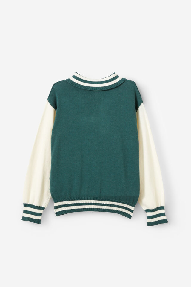 Blair Rugby Pullover Knit, PINE TREE GREEN/BRKLYN 1992