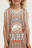 Jurassic Park Basketball Tank, LCN UNI TAUPY BROWN & WHITE STRIPE/JURASSIC P - alternate image 4