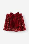 Daisy Embellished Bow Bubble Skirt, VARSITY RED/PLUSH SPARKLE - example image 3
