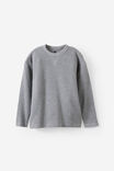Waffle Long Sleeve Tee, GREY MARLE - example image 2