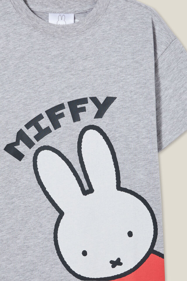 Miffy License Drop Quinn Short Sleeve Tee, LCN MIF FOG GREY MARLE/MIFFY