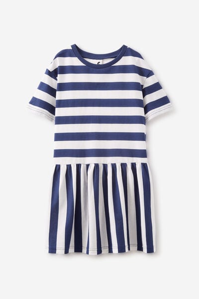 Willow Short Sleeve Dress, IN THE NAVY BLOCK STRIPE