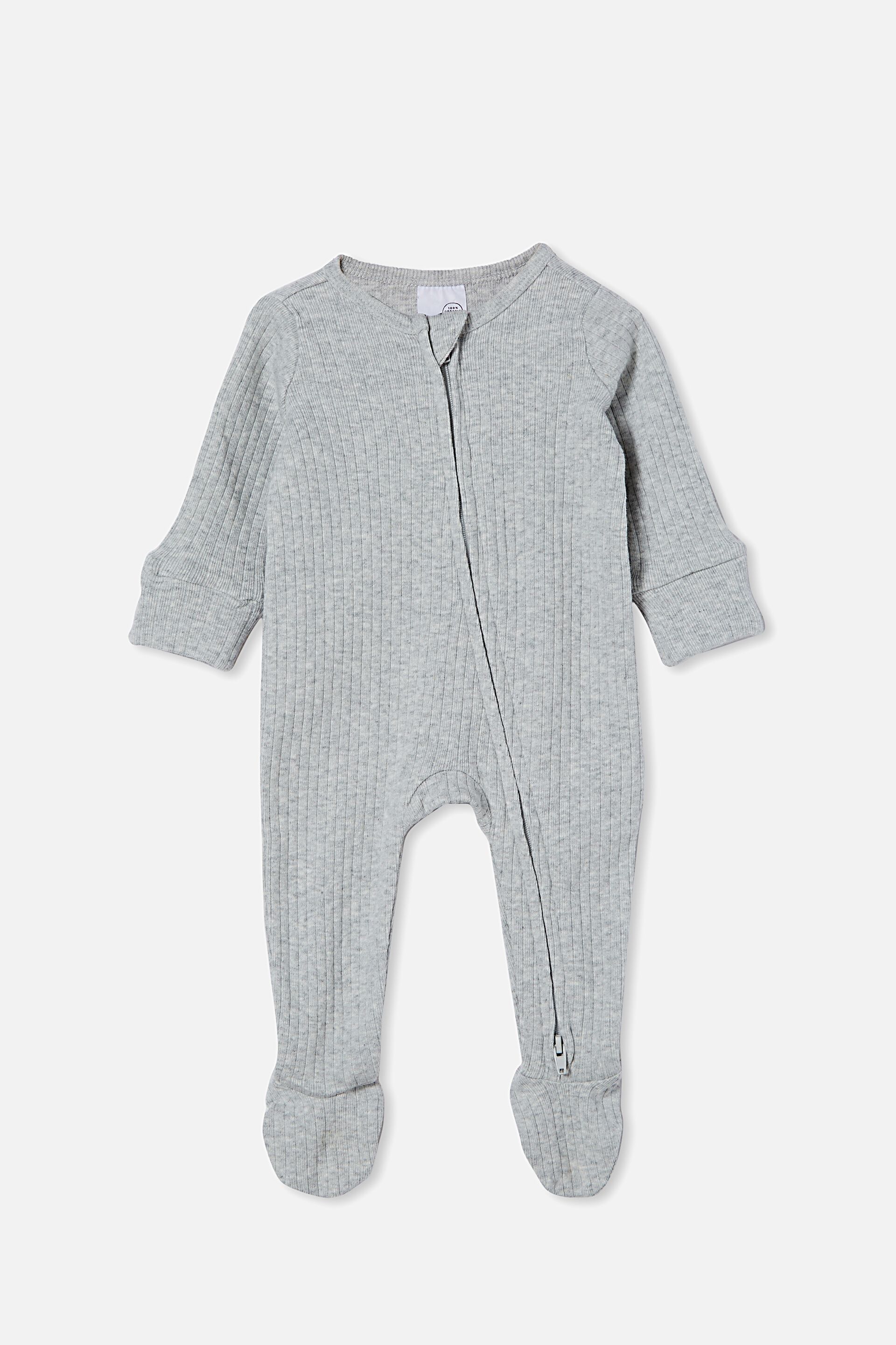 Baby All In Ones & Bodysuits | Organic Newborn Zip Through Romper - FC61283
