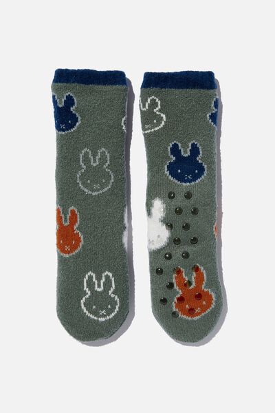 Kids License Slipper Socks, LCN MIF MIFFY/SWAG GREEN