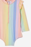 Nicky Long Sleeve Ruffle Swimsuit, BONDI RAINBOW STRIPE - alternate image 2