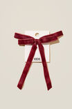 Bailee Bow Hair Tie, VINTAGE BERRY/VELVET - alternate image 2