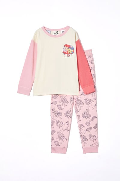 Serena Long Sleeve Pyjama Set Licensed, LCN DIS DARK VANILLA/ ARIEL BFF